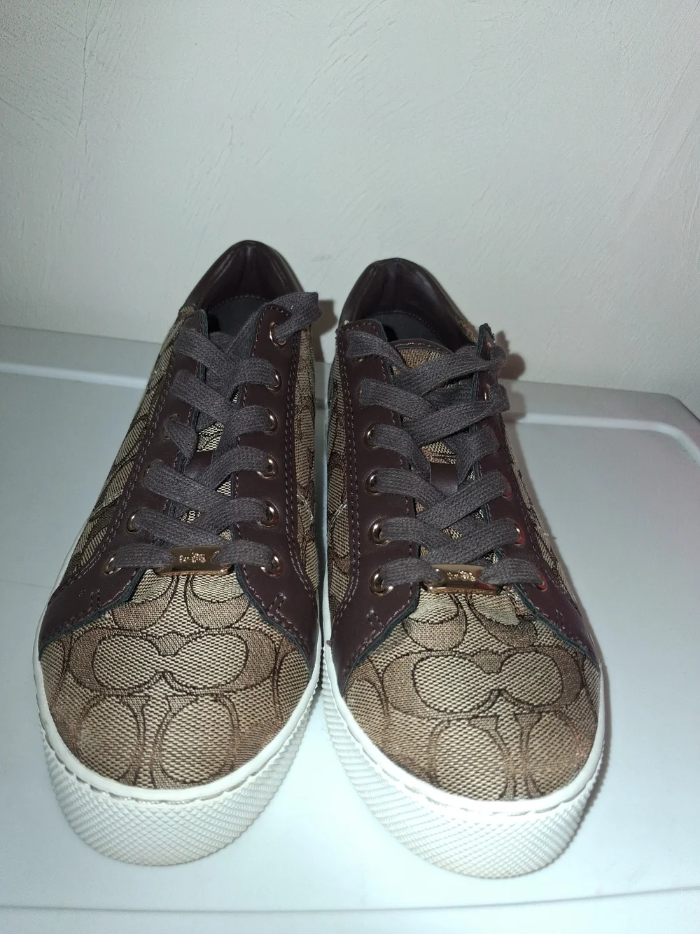 Coach Paddy Brown Signature Canvas Low-Top Sneakers